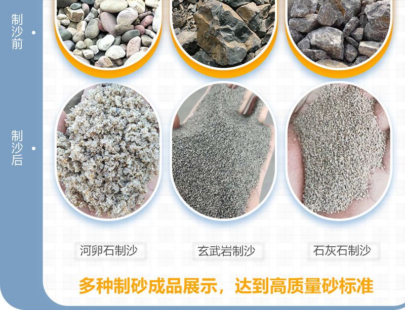 石头制砂生产线成品--达到高品质砂标准